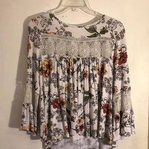 White Floral Blouse